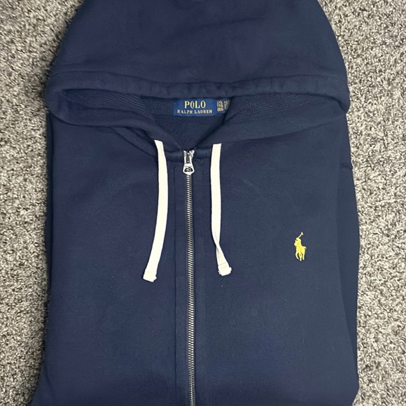 Ralph Lauren Dark Blue Hoodie with Cream Accents - Picture 1 of 2